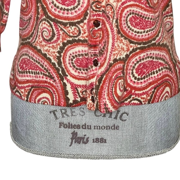 Talbots Cardigan Women L Petite Merino Wool Button Up Swirl Casual Core Cruise - Picture 6 of 10